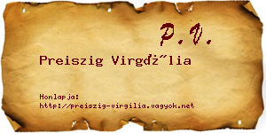 Preiszig Virgília névjegykártya